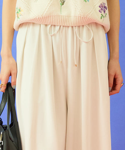 【FONT LAB】ウォッシャブルタンブラーフレアワイドパンツ