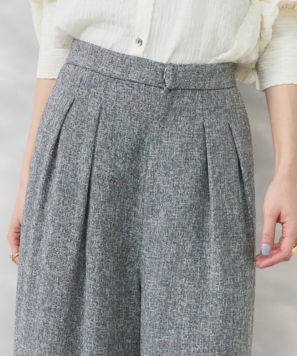 【JETSET SOLO PLUS】ツイードワイドタックパンツ