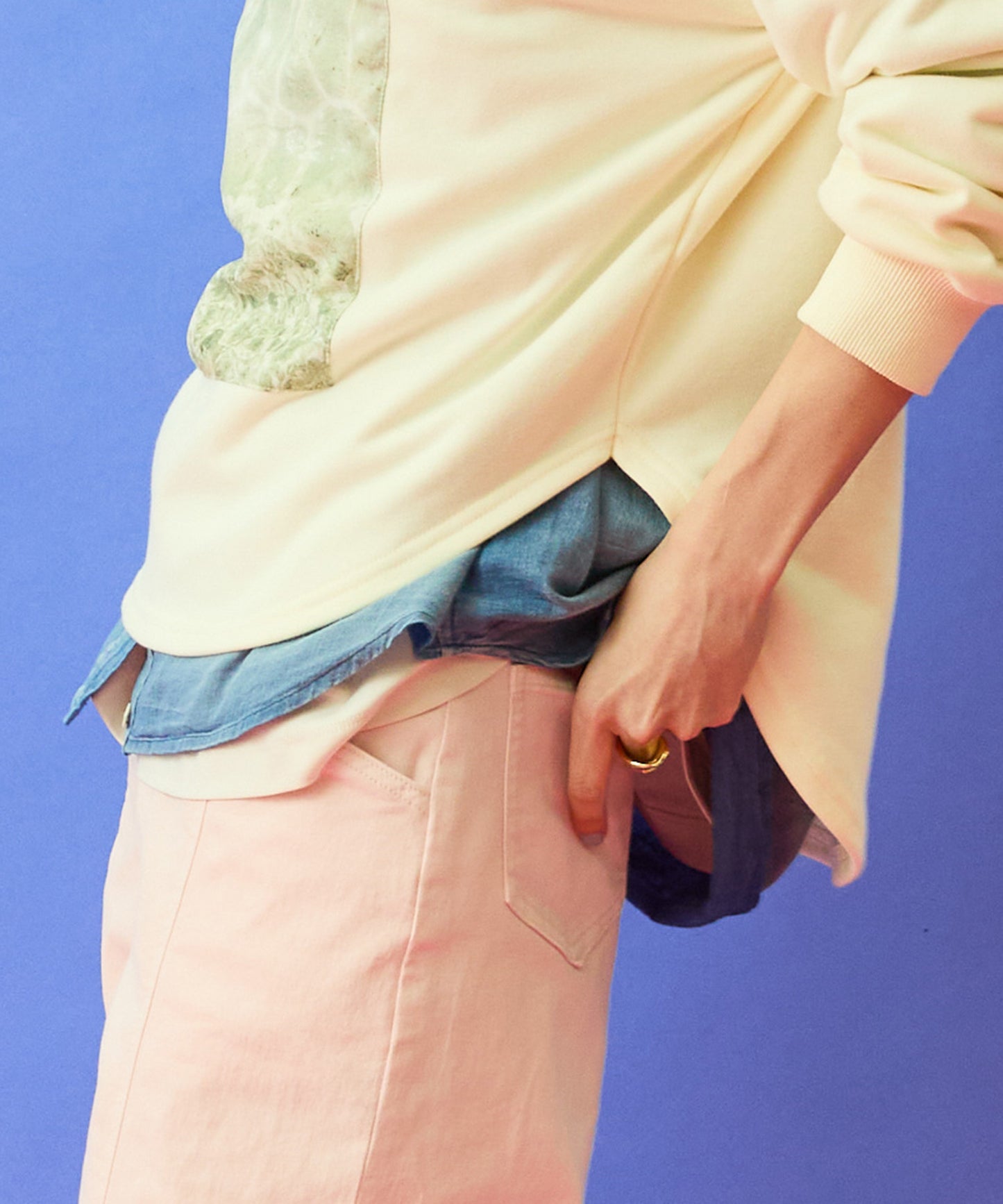 【FONT LAB】フォトプリント×ロゴボートネックスウェット