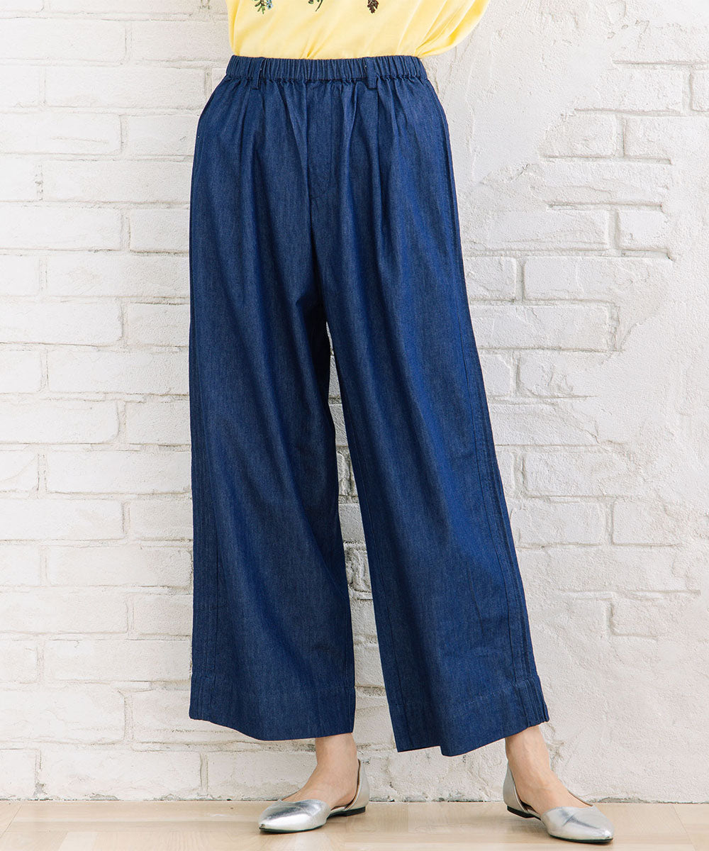 INDESIGN ピンタックラインデニムパンツ