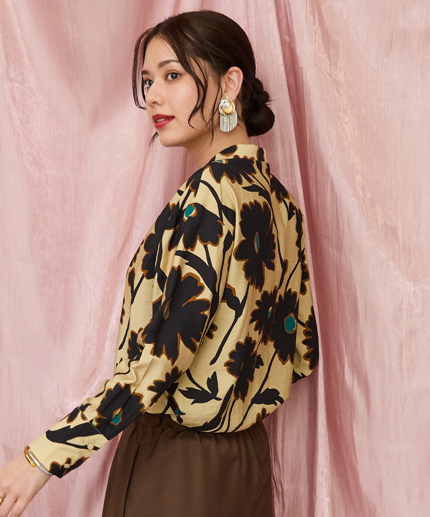 01-5918【WILD PONY】ビッグフラワープリントシャツ