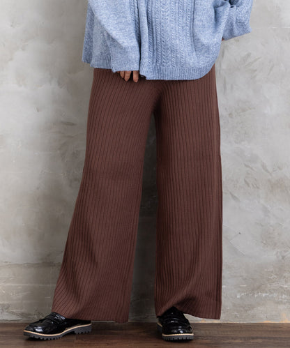 FONTLAB リブニットセミワイドパンツ