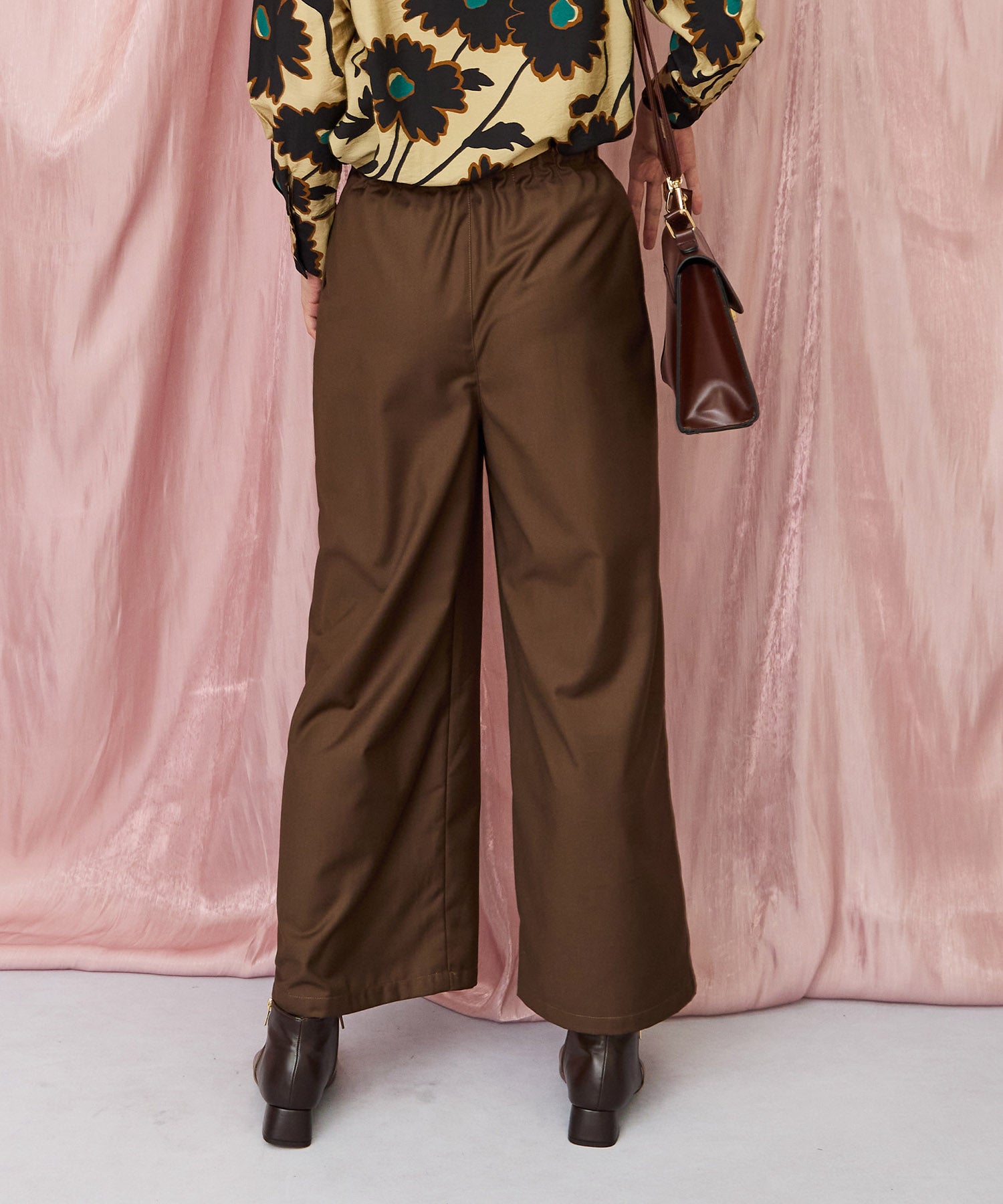 12-5890【FONT LAB】ウエストタックワイドパンツ