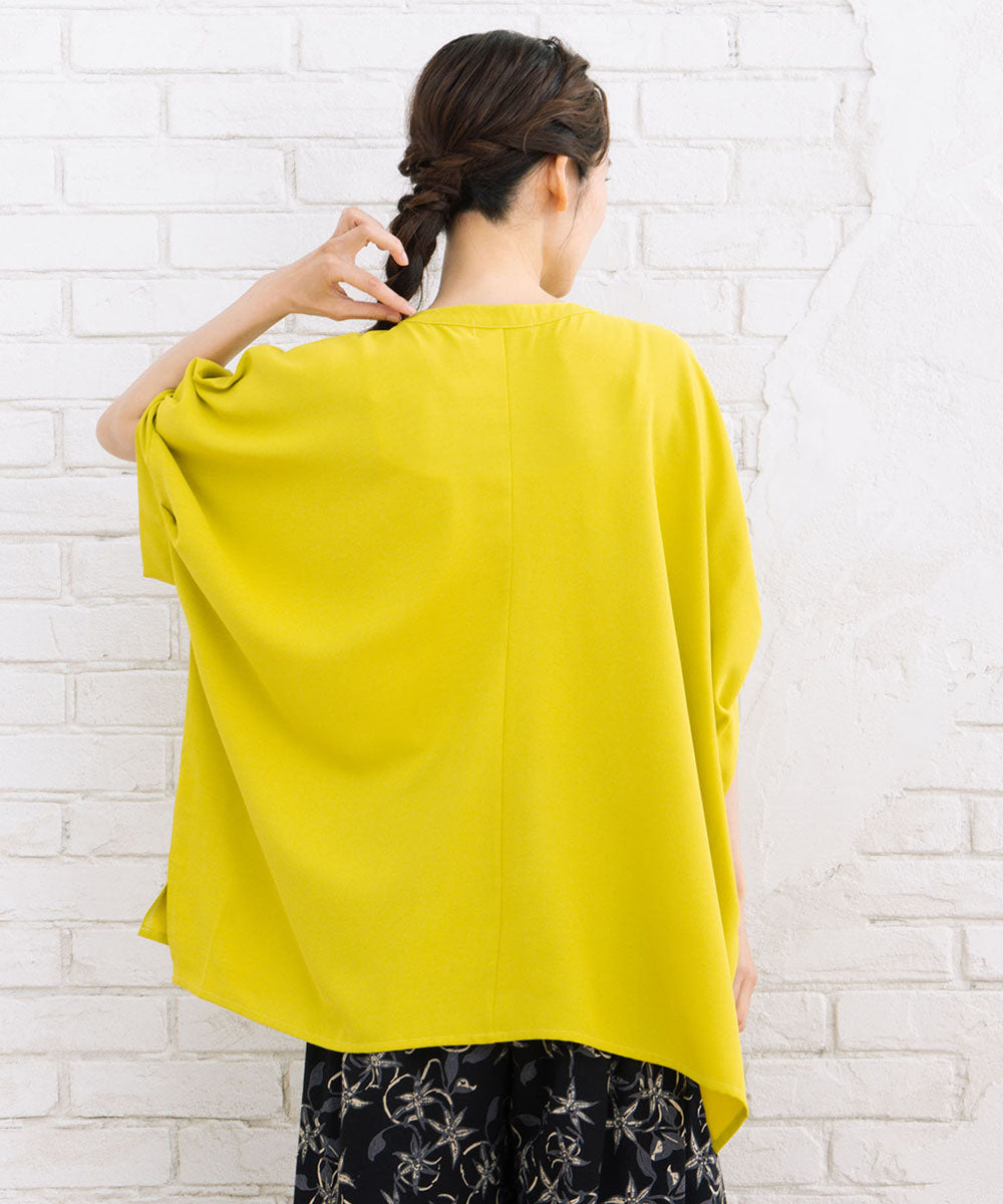 21号(6L～) スムースジョーゼットバンドカラーブラウス