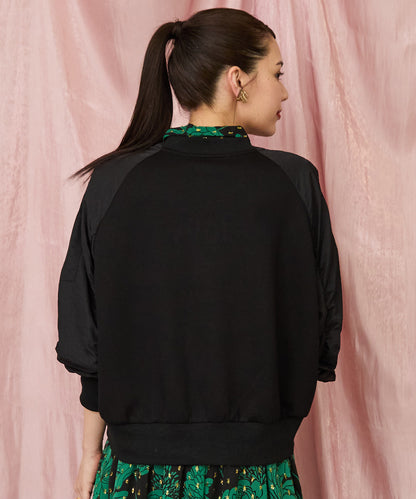 61-5850【FONT LAB】異素材コンビエンブロイダリーロゴスウェット