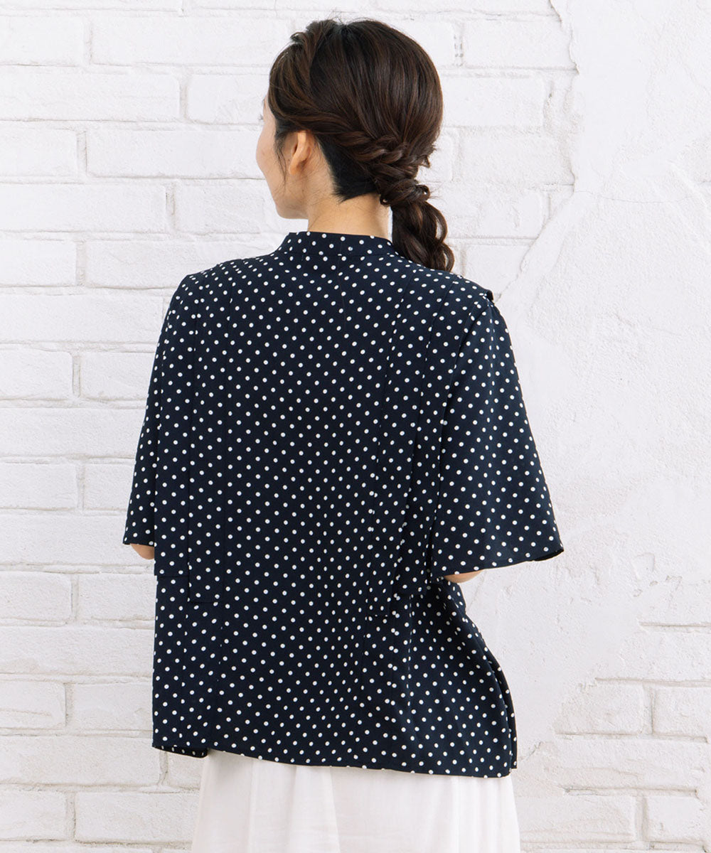 21号(6L～) FONTLAB タックジョーゼットドットブラウス