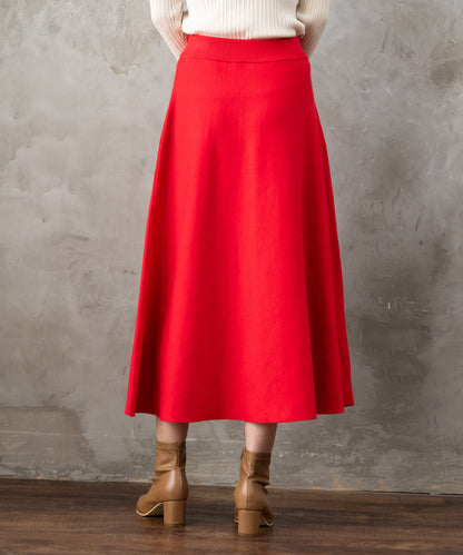 14-5887【FONT LAB】ミラノリブニットフレアスカート