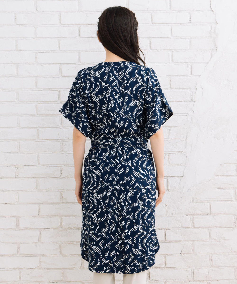 KAFFE レースプリントワンピース