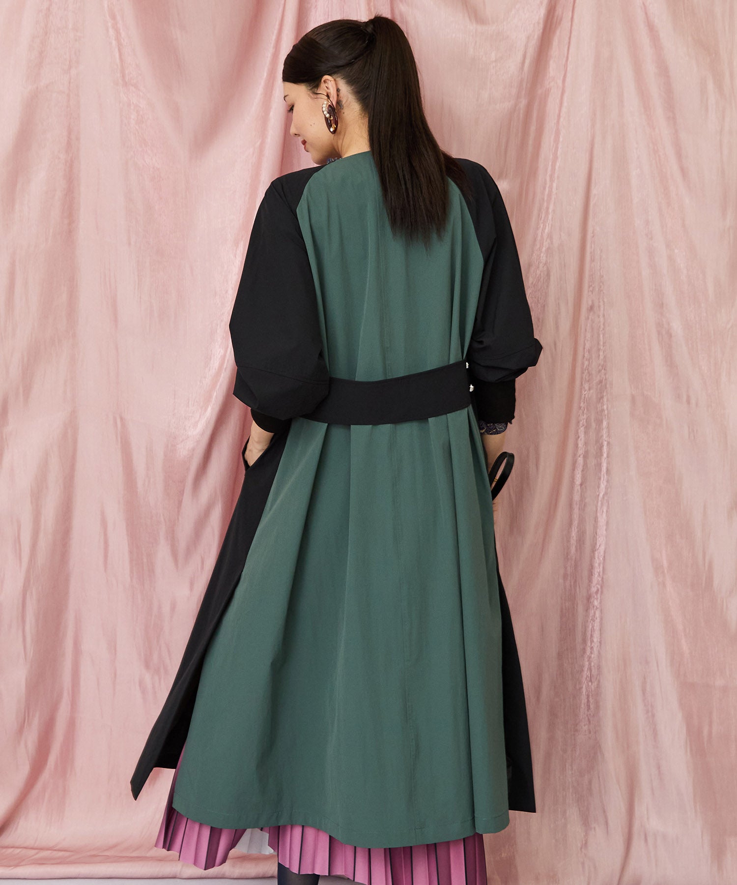 71-5584【FONT LAB】バイカラーリブスリーブコート