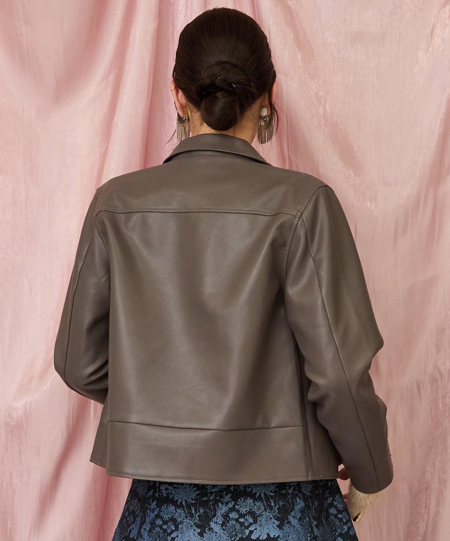 23-5546【FONT LAB】フェイクレザーライダースブルゾン