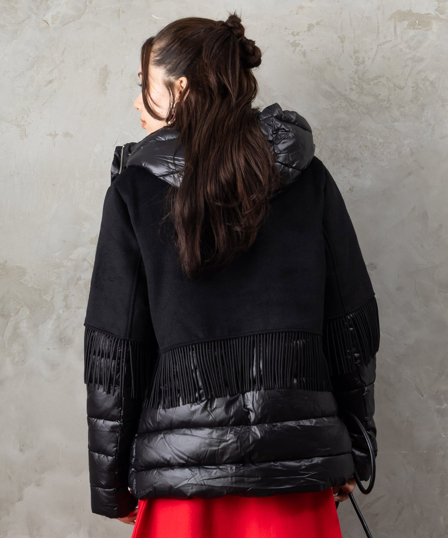 【BSB】異素材コンビ中綿ミドルコート