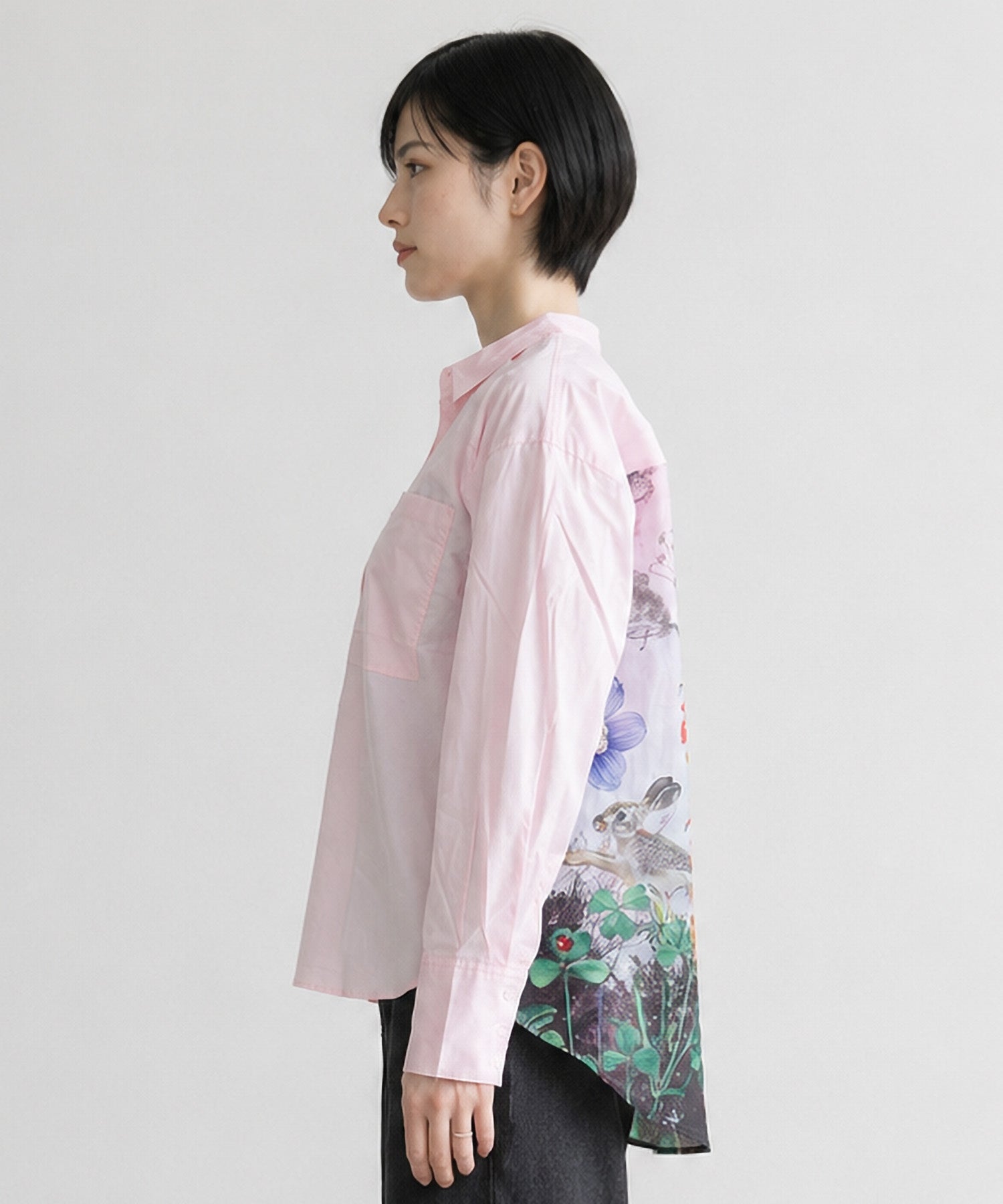 【NUMPH】バックボタニカルフォレストコンビシャツ