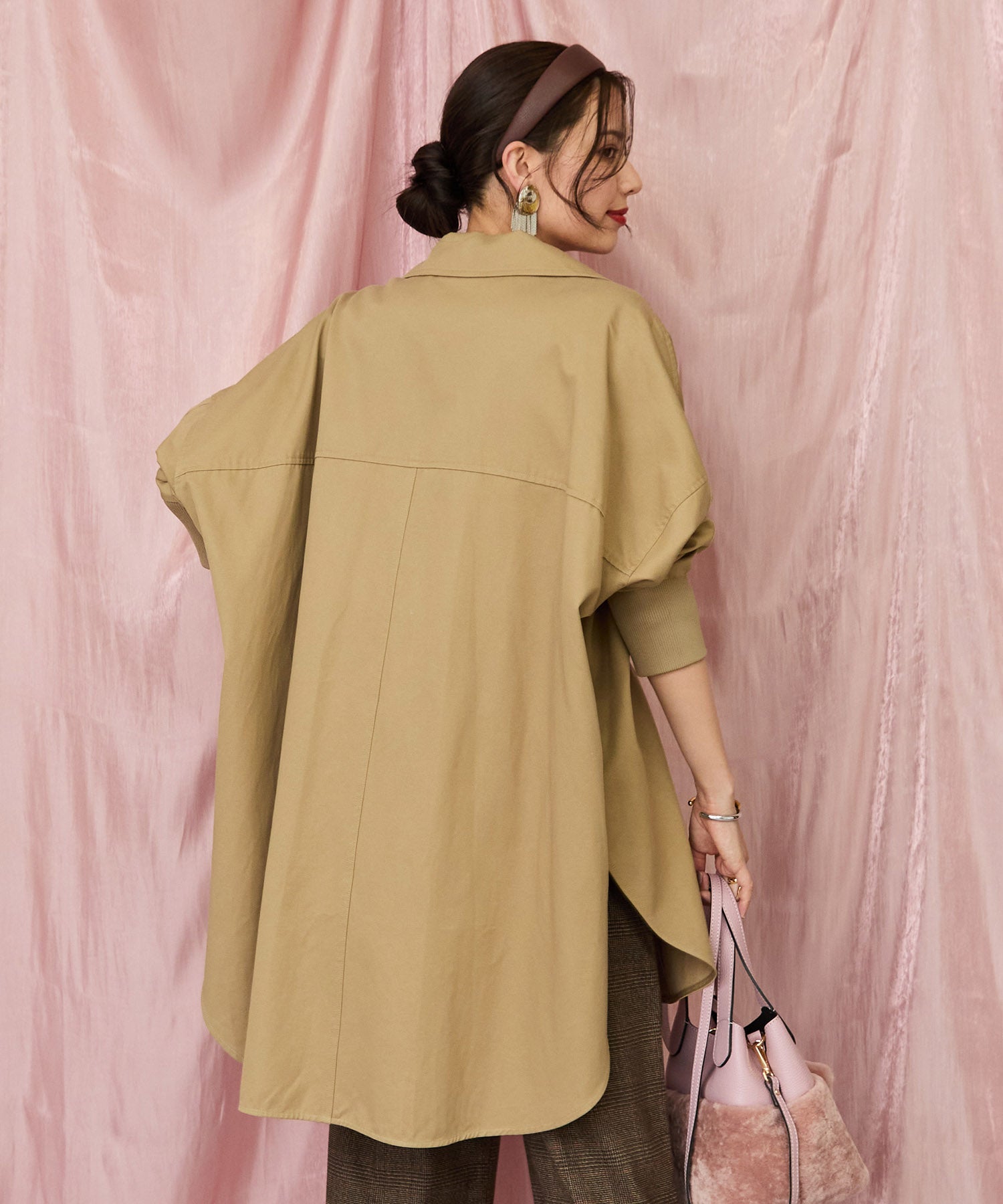 レディース ポンチョコート スタンドカラー 軽アウター｜JETSET SOLO