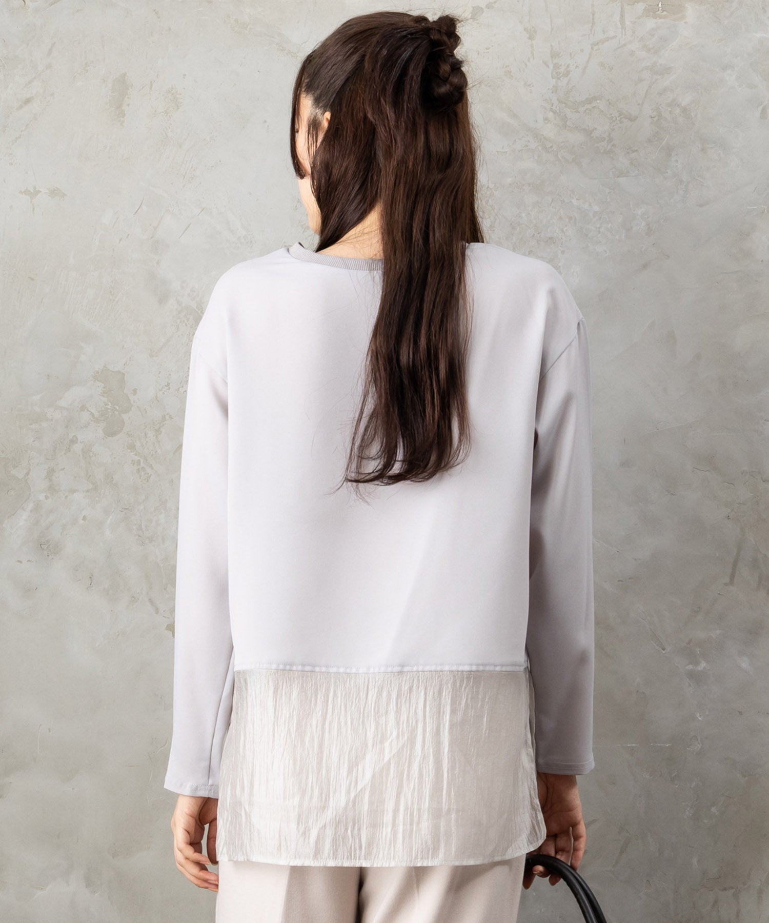 01-1342【JETSET SOLO PLUS】2WAYジョーゼットオーガンジーコンビブラウス