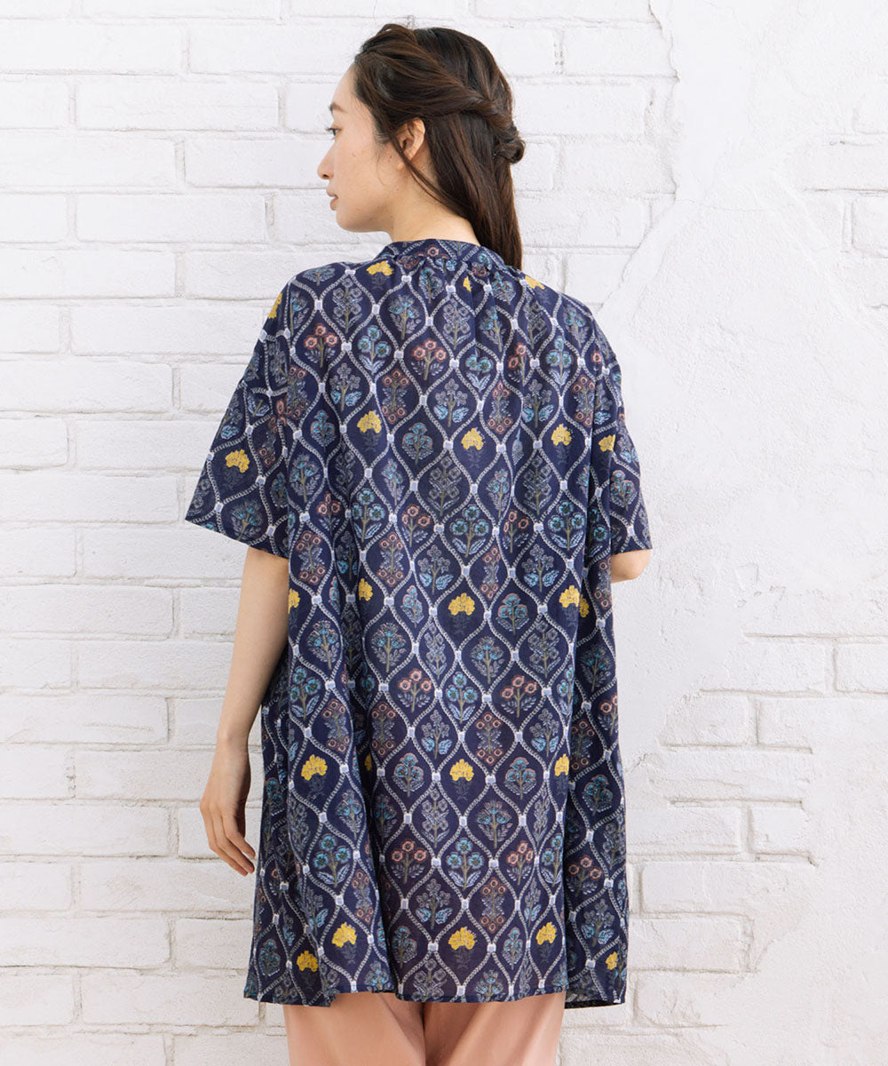 21号(6L～) フラワータイルプリントチュニック