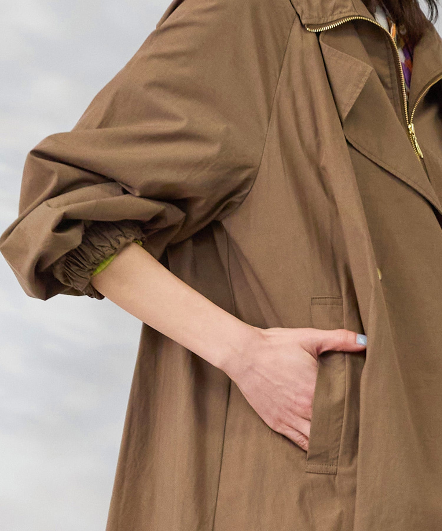 【FONT LAB】コットンテンセルフェイクレイヤードショートコート