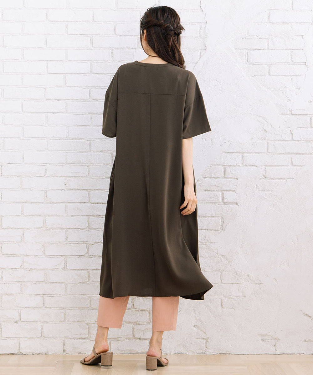 21号(6L～) スムースジョーゼットスキッパーワンピース