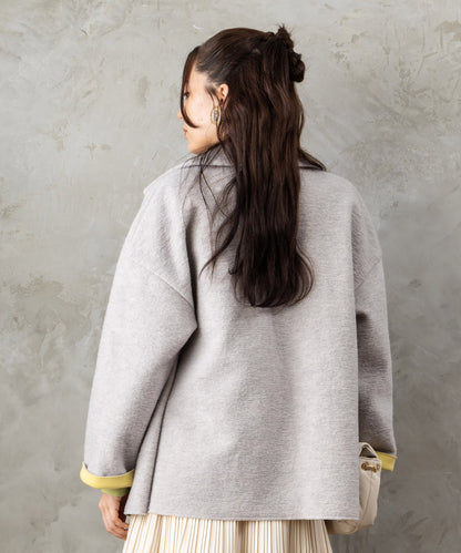 【JETSET SOLO PLUS】LANIFICIO BECAGLIバイカラーボンディングハーフコート