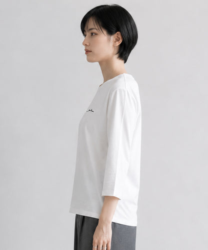 【FONT LAB】クリア天竺フロッキーロゴ７分袖Tシャツ