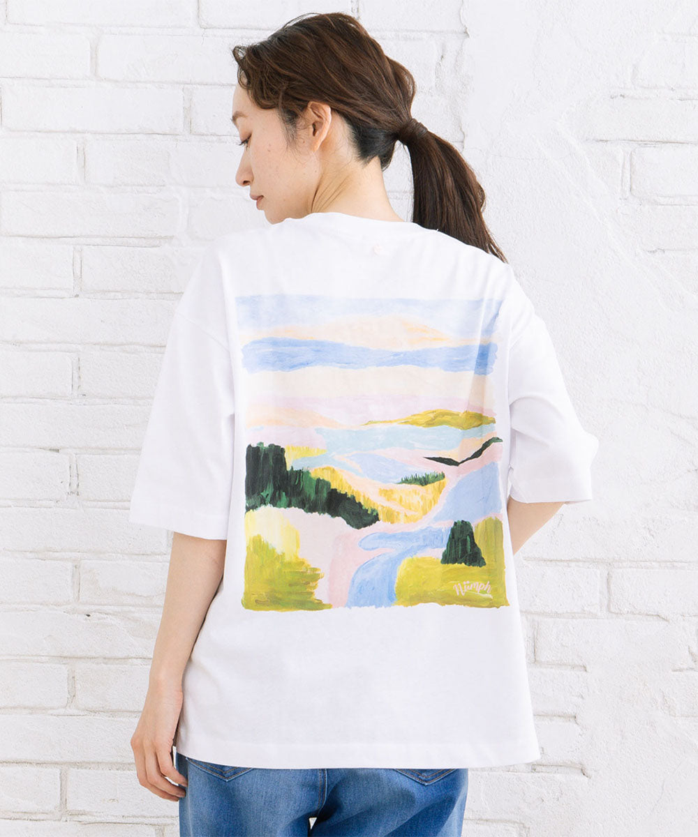NUMPH 風景柄バックプリントTシャツ