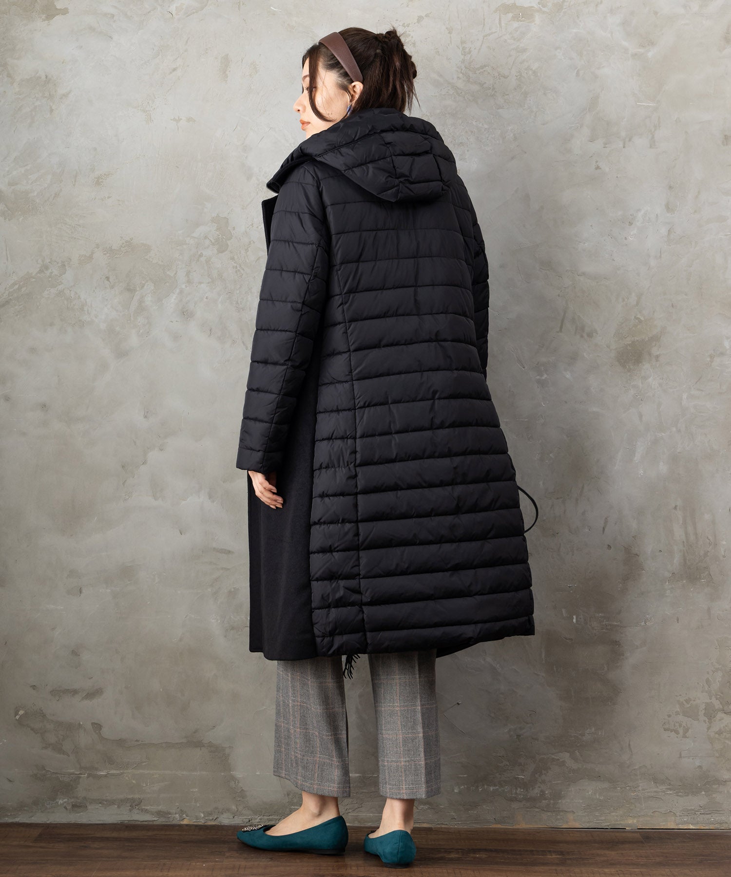 【BSB】フリンジデザイン異素材コンビコート