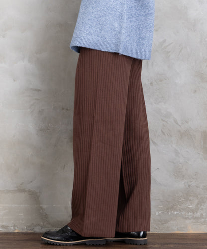 FONTLAB リブニットセミワイドパンツ