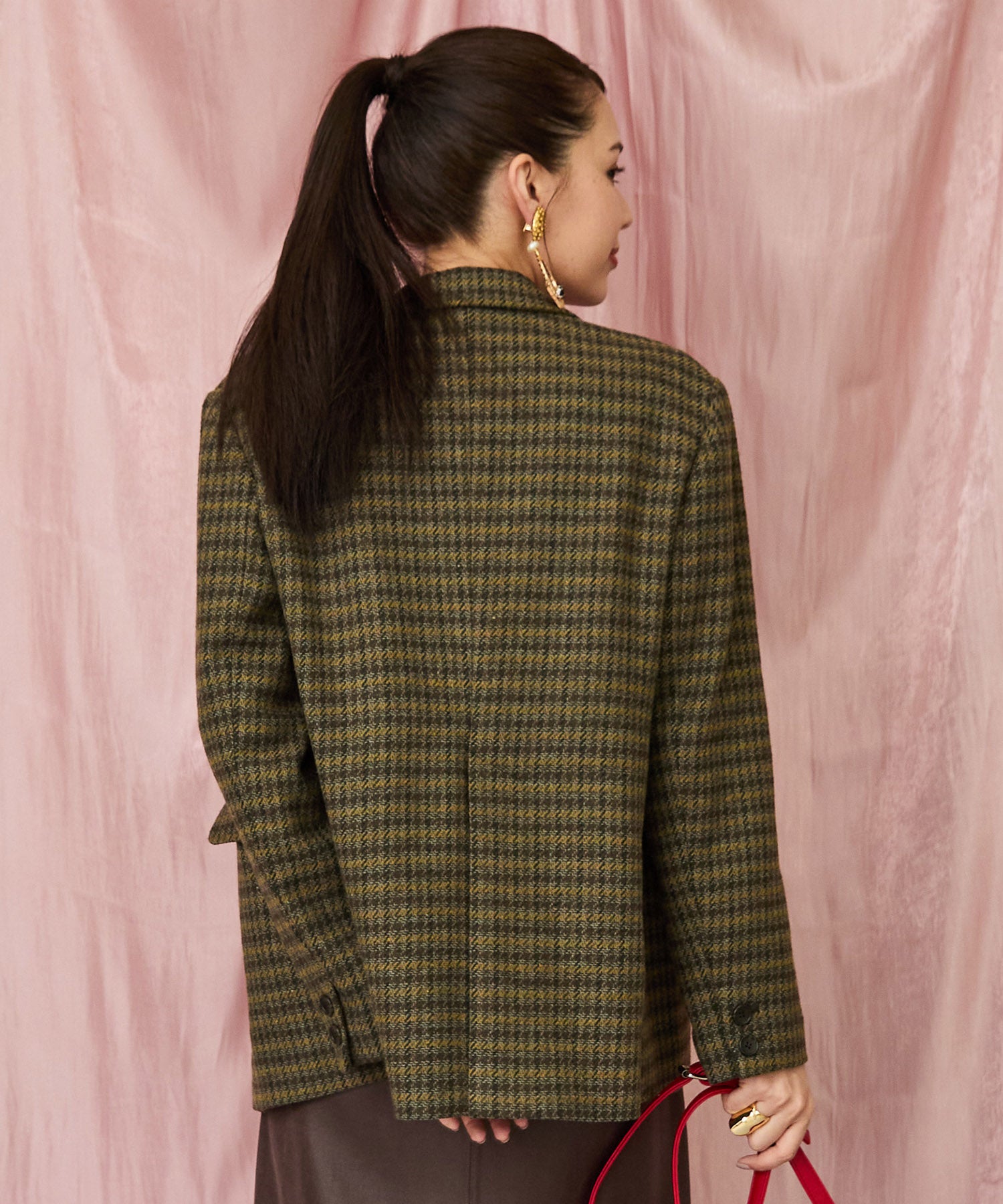 レディース チェック柄 Wブレスト ジャケット｜JETSET SOLO PLUS