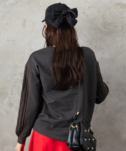 61-5855【FONT LAB】ケーブルコンビロゴスウェット