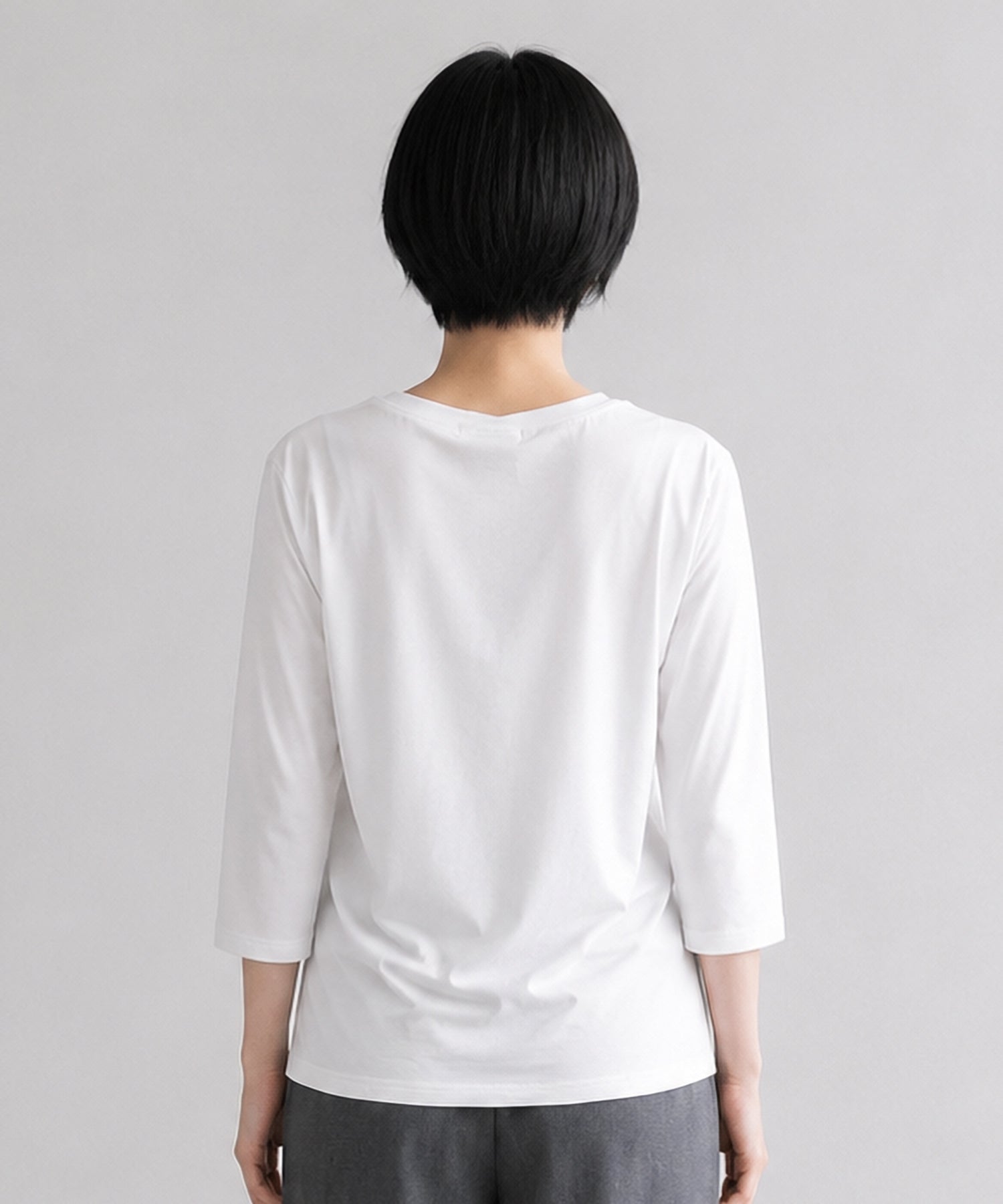【FONT LAB】クリア天竺フロッキーロゴ７分袖Tシャツ