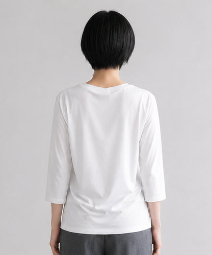 【FONT LAB】クリア天竺フロッキーロゴ７分袖Tシャツ