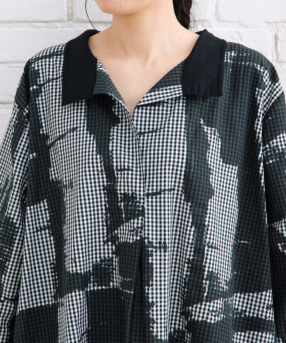 K COLLECTION ギンガムチェック×プリントワンピース