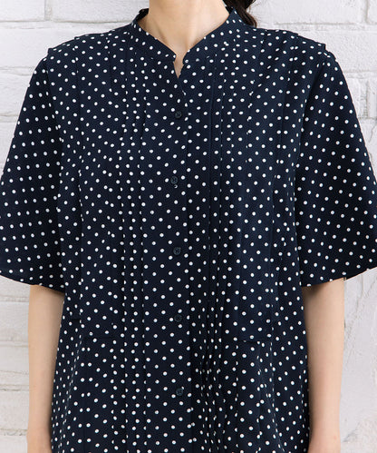 21号(6L～) FONTLAB タックジョーゼットドットブラウス