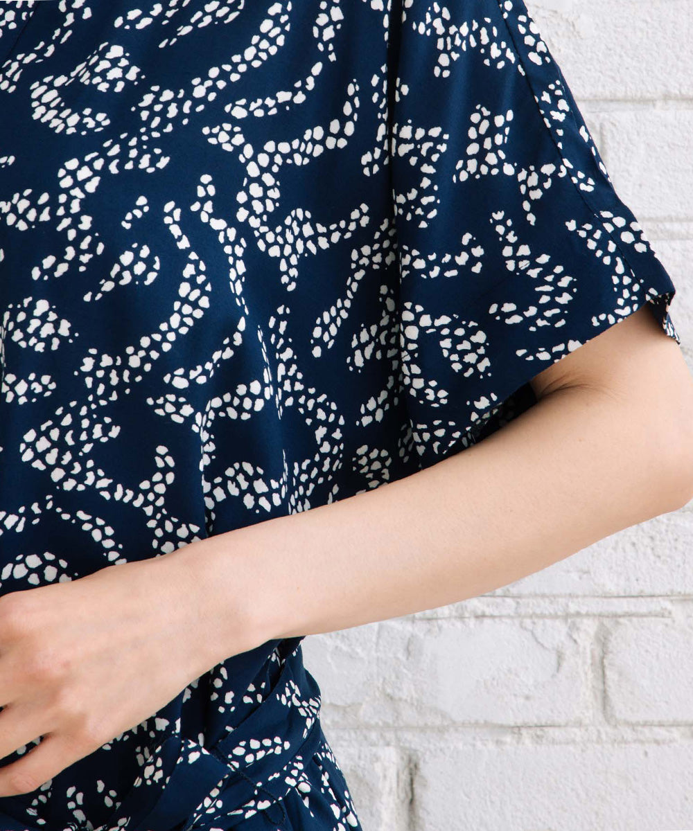 KAFFE レースプリントワンピース