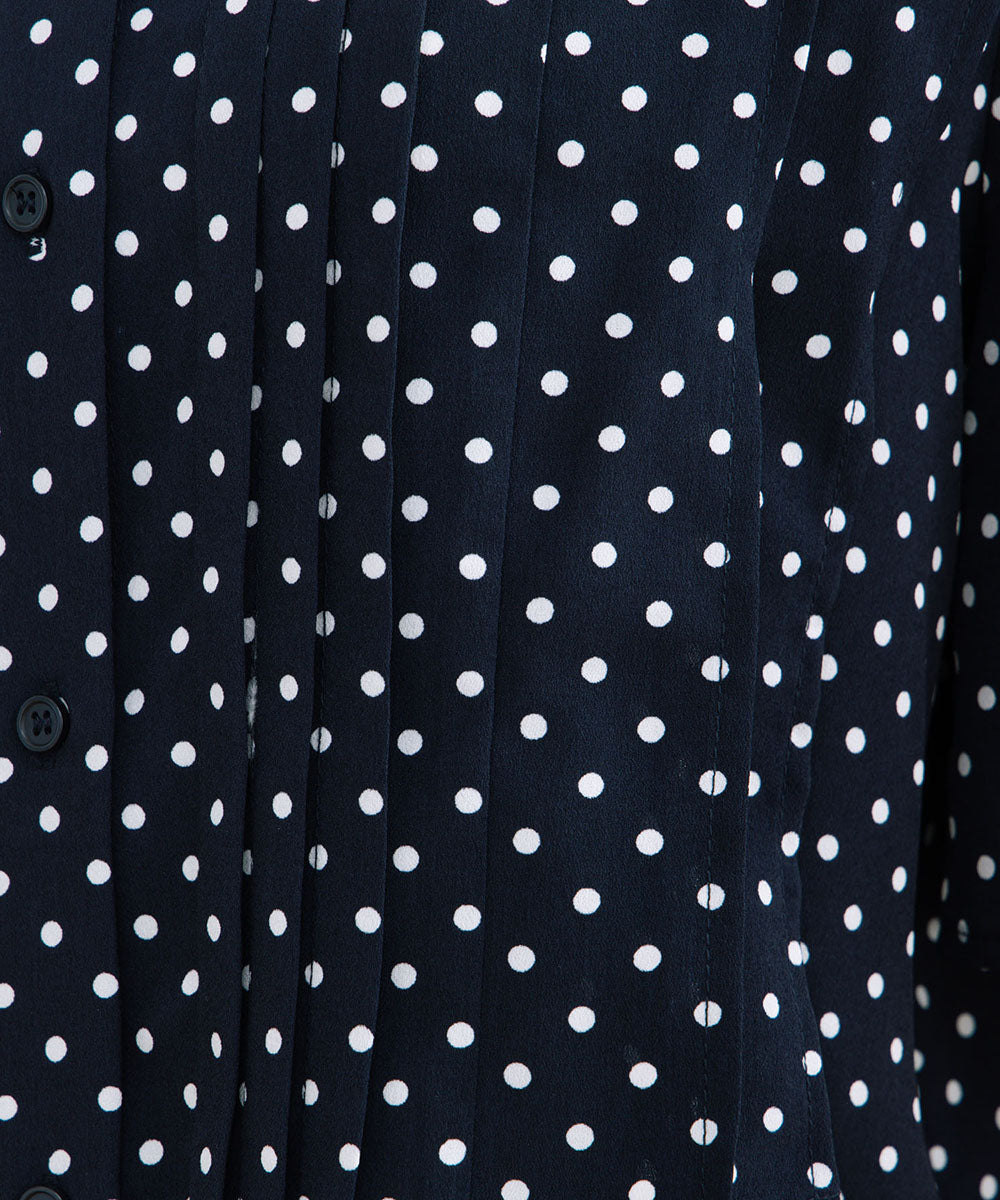 21号(6L～) FONTLAB タックジョーゼットドットブラウス