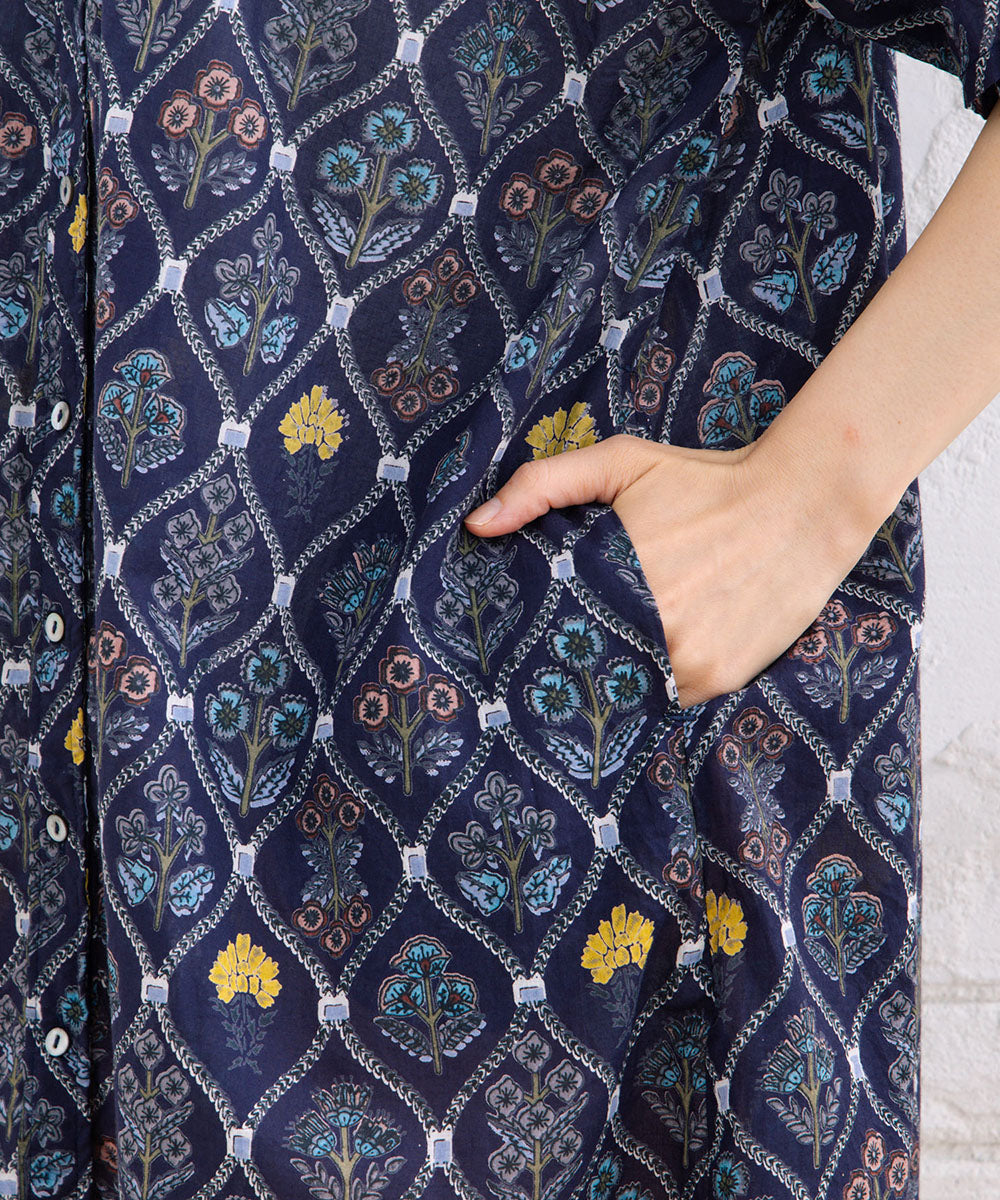 21号(6L～) フラワータイルプリントチュニック