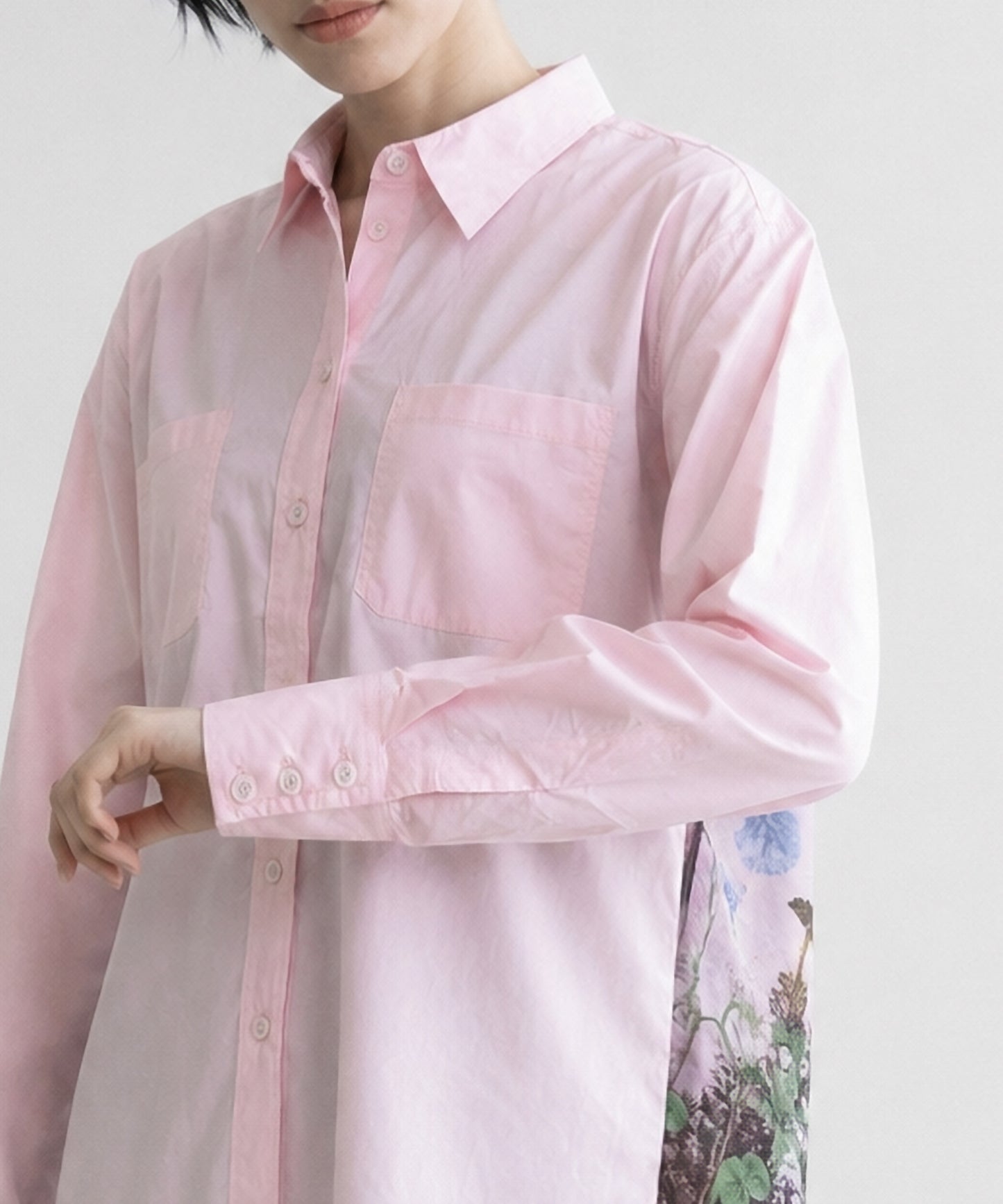 【NUMPH】バックボタニカルフォレストコンビシャツ