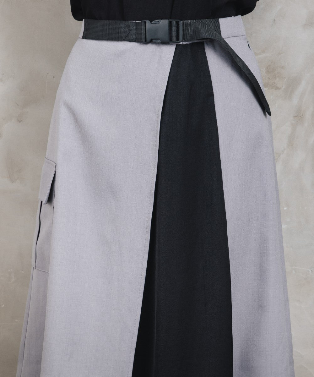 BLANC basque [Rogique]アシンメトリーラップ風レースドッキングスカート