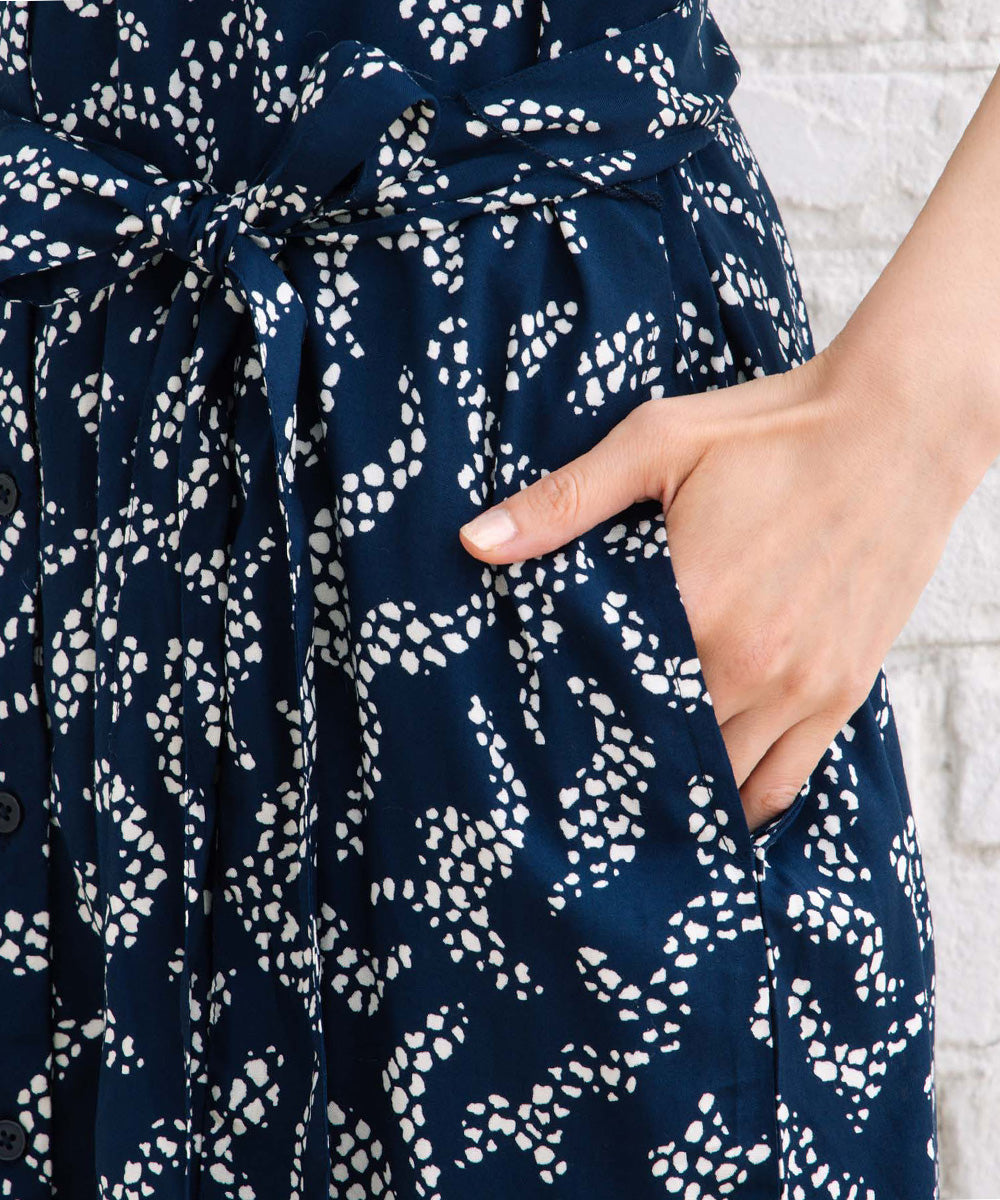 KAFFE レースプリントワンピース