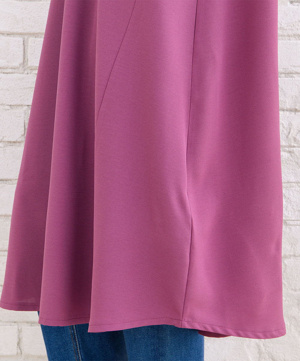 30-9697　【COOL・UV・防シワ】スムースジョーゼットリブワンピース