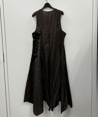 30-6338【VICTORIA C.】【周年】フロッキードットアシンメトリーワンピース