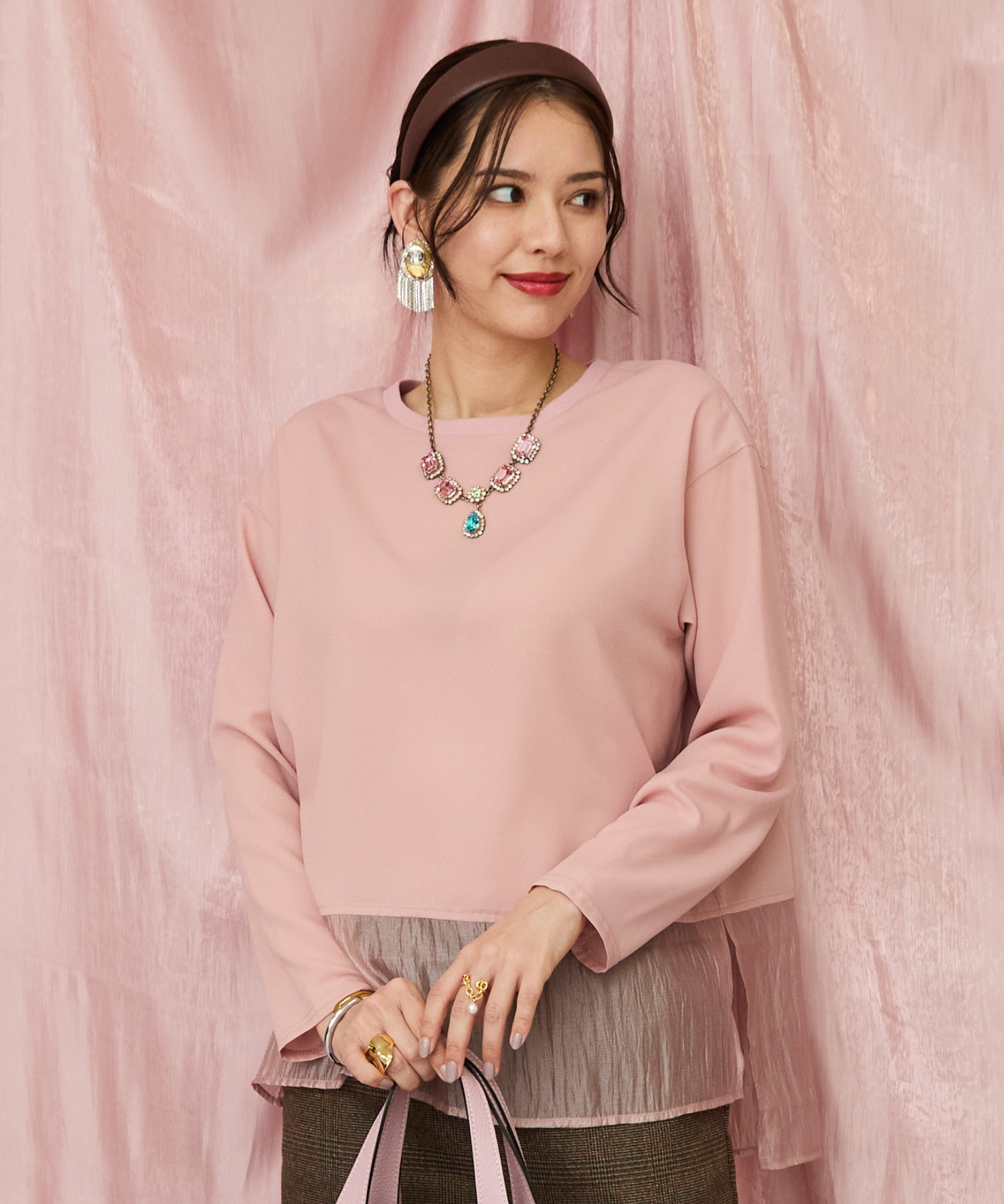 レディース ブラウス オーガンジーコンビ ジョーゼット｜JETSET SOLO PLUS(ジェットセットソロプラス) 公式通販｜レディース ファッション きれいめカジュアル