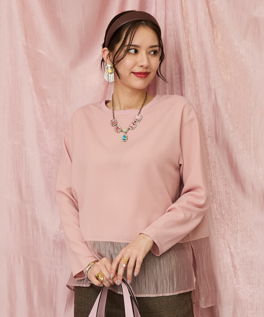 レディース ブラウス オーガンジーコンビ ジョーゼット｜JETSET SOLO PLUS(ジェットセットソロプラス) 公式通販｜レディース ファッション きれいめカジュアル