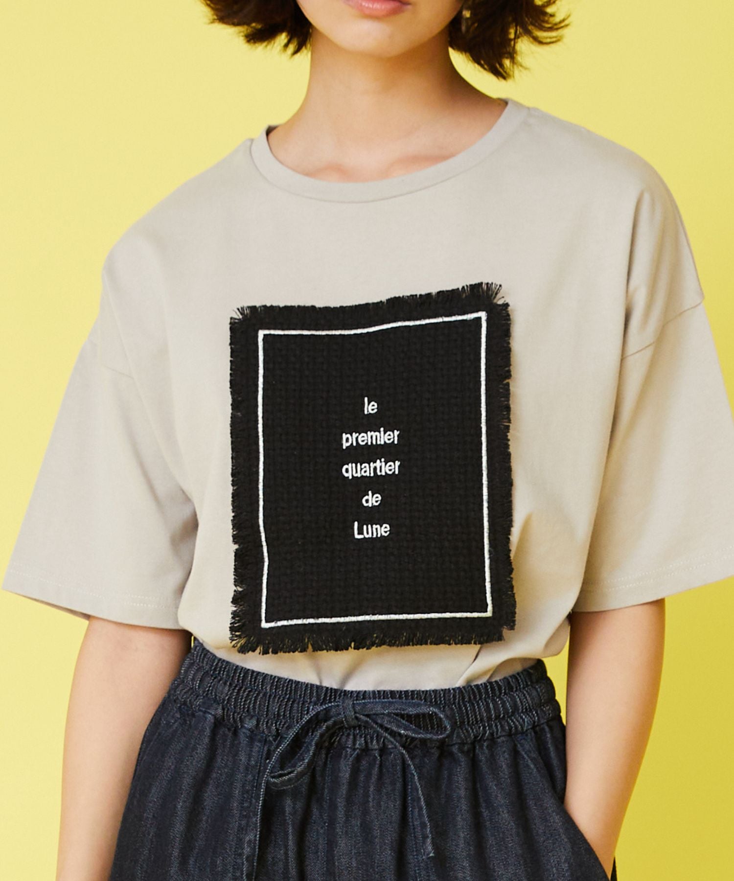 【FONT LAB】パッチワークツイードTシャツ