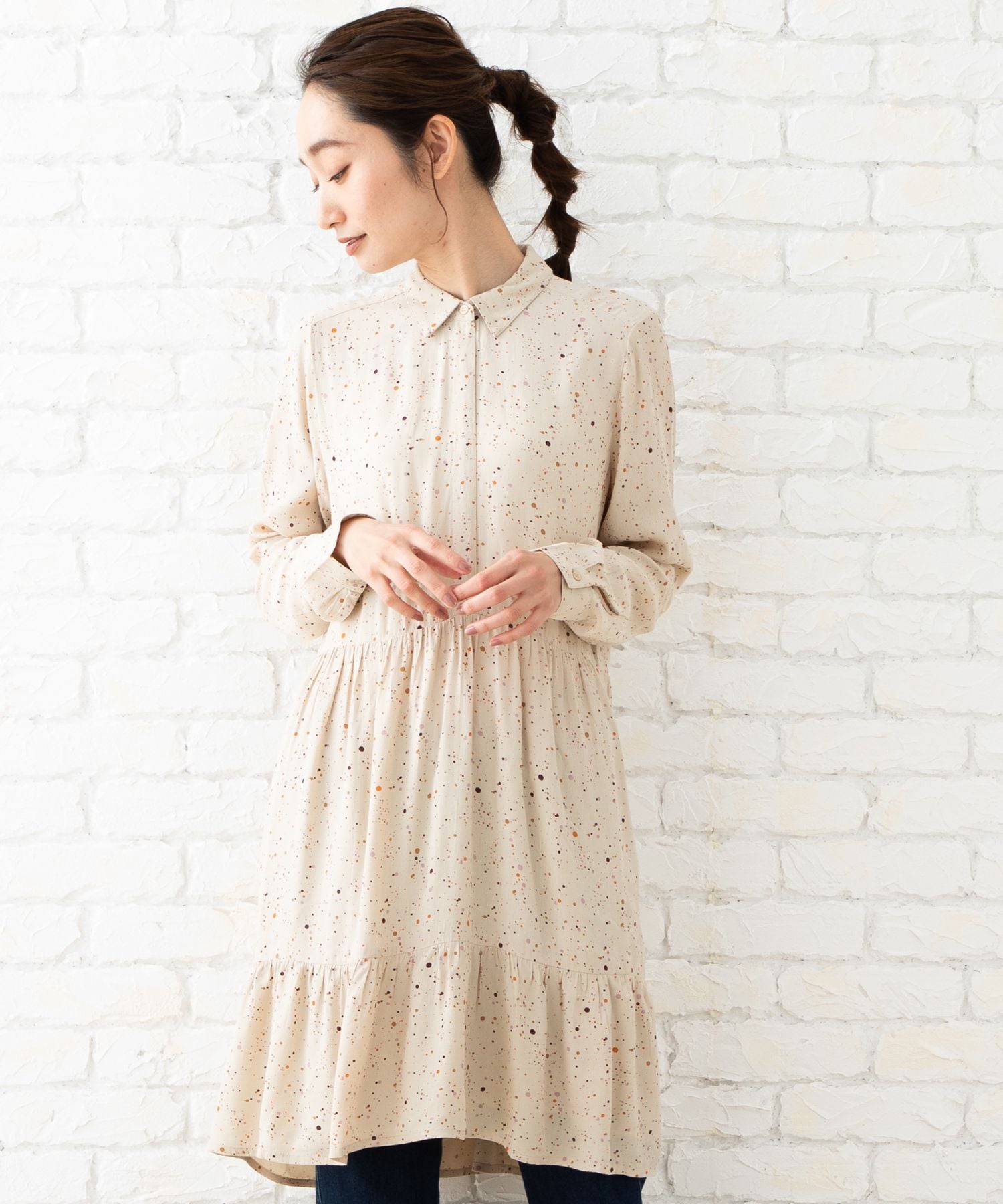 indi & cold カラフルドットワンピース