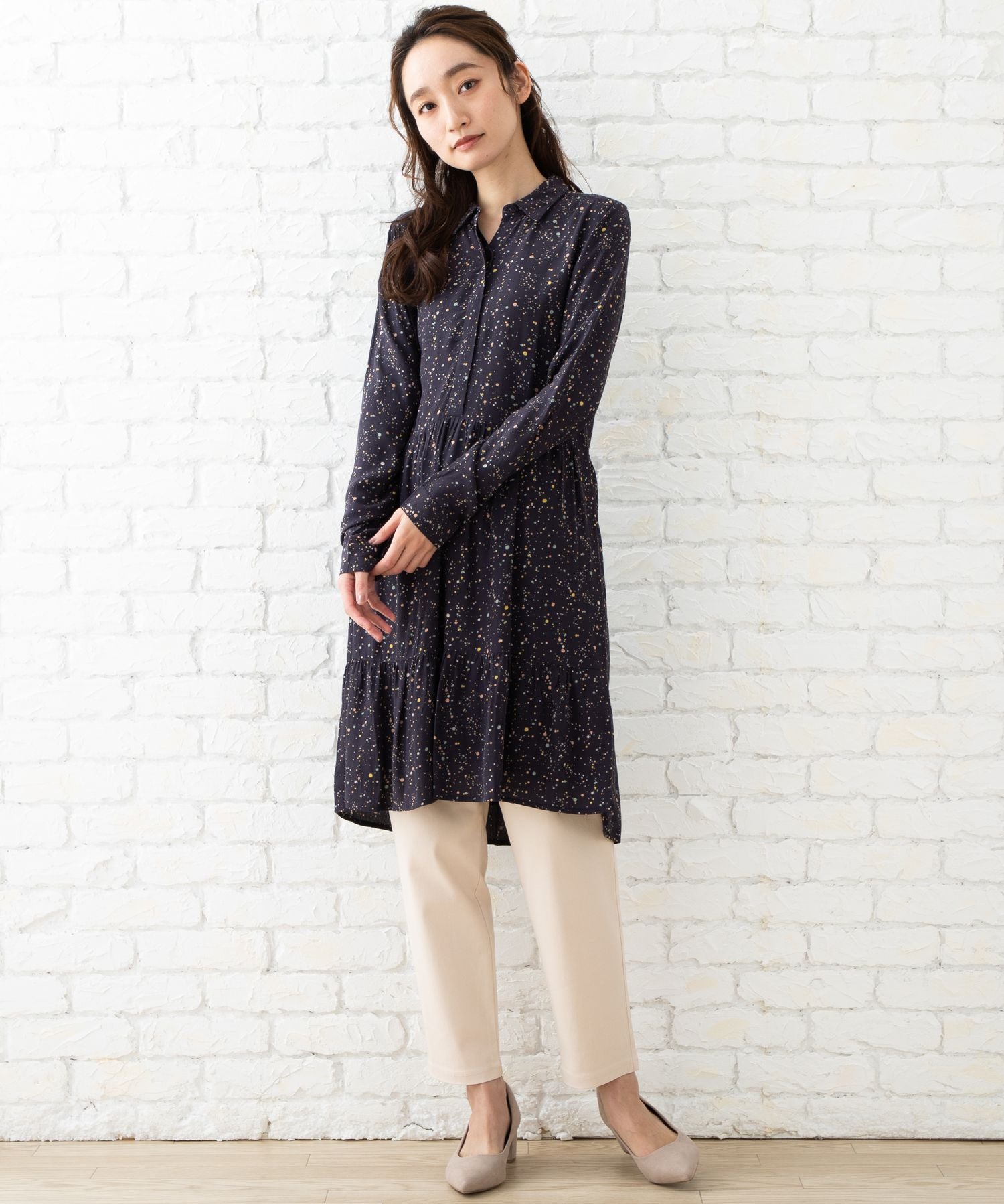 indi & cold カラフルドットワンピース