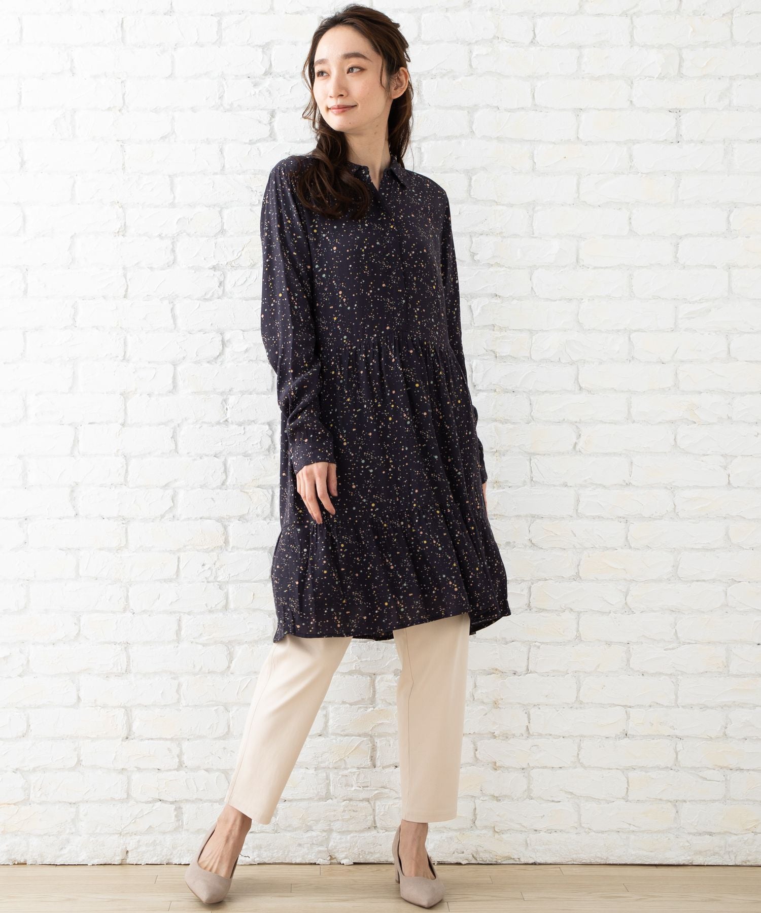 indi & cold カラフルドットワンピース