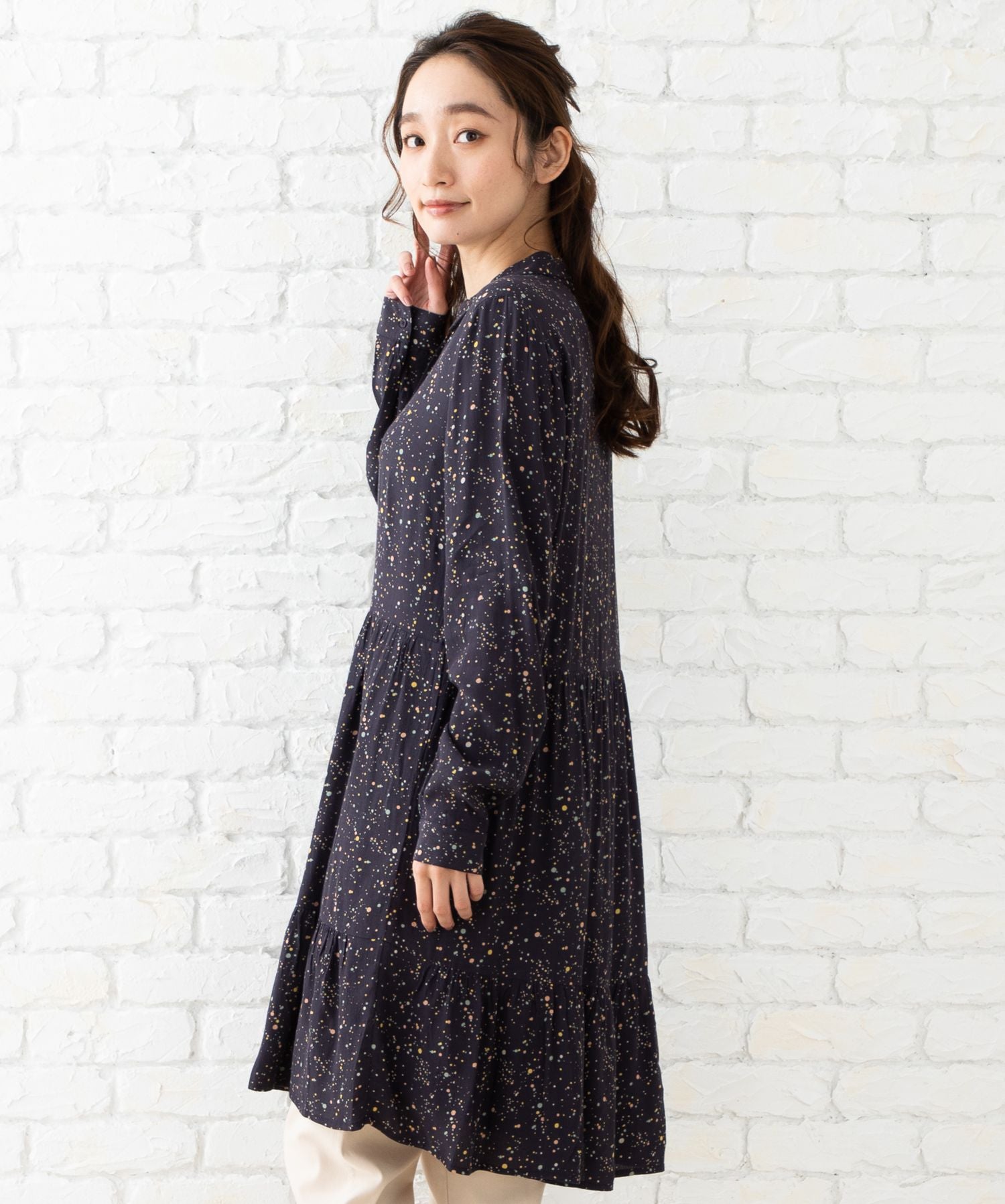 indi & cold カラフルドットワンピース