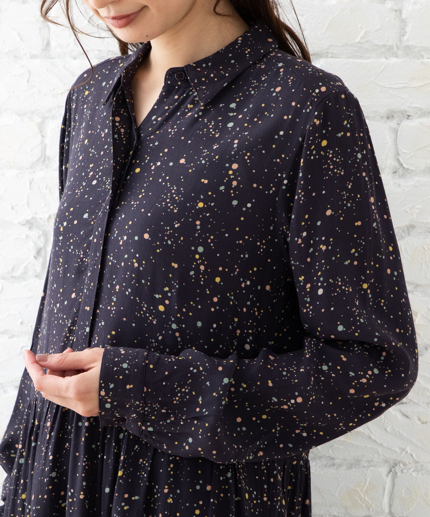 indi & cold カラフルドットワンピース