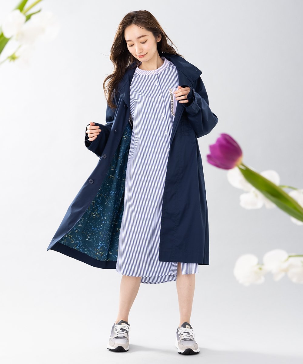 【大きいサイズ】 9号・15号・19号(M・3L・5L) FONTLAB カラフルストライプシャツワンピース - マインドウインド公式オンラインストア